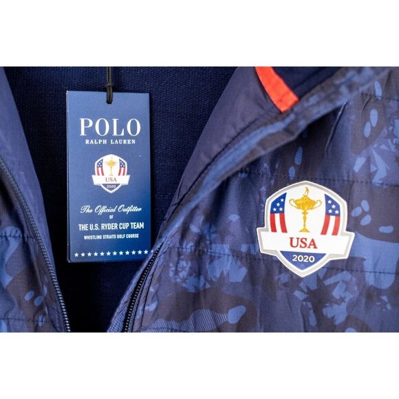 Ralph Lauren RLX Women’s Ryder Cup Team USA Full Zip Jacket Navy/Camo Large NEW - Picture 8 of 12